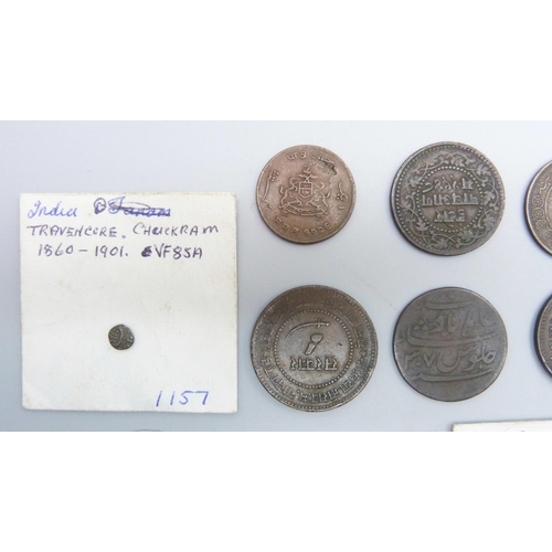 7203 - A collection of Indian coins mainly 18th and 19th century and colonial coinage