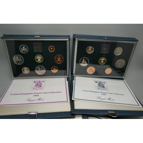 7224 - Four Royal Mint Annual Proof Sets 1984/1985/1986/1987