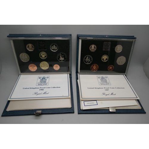 7224 - Four Royal Mint Annual Proof Sets 1984/1985/1986/1987