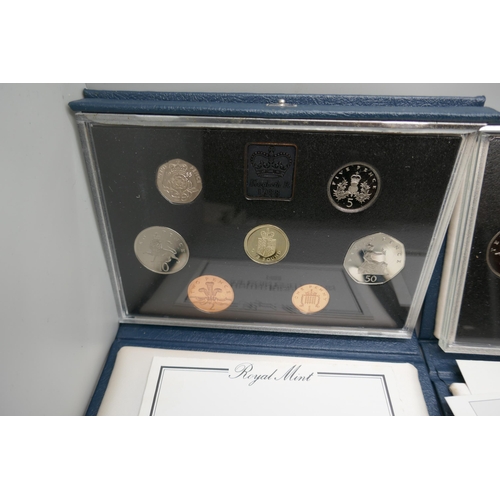 7225 - Three Royal Mint Annual Proof Sets 1988/1989/1990