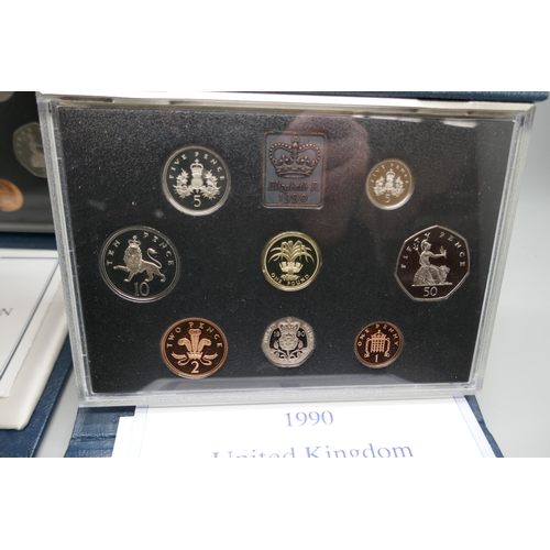 7225 - Three Royal Mint Annual Proof Sets 1988/1989/1990