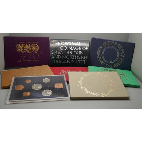 7227 - Seven Royal Mint Annual Proof Sets 1970 to 1976