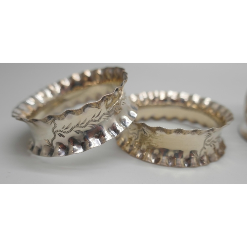 7238 - Five silver napkin rings, 43g