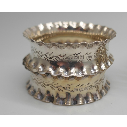 7238 - Five silver napkin rings, 43g