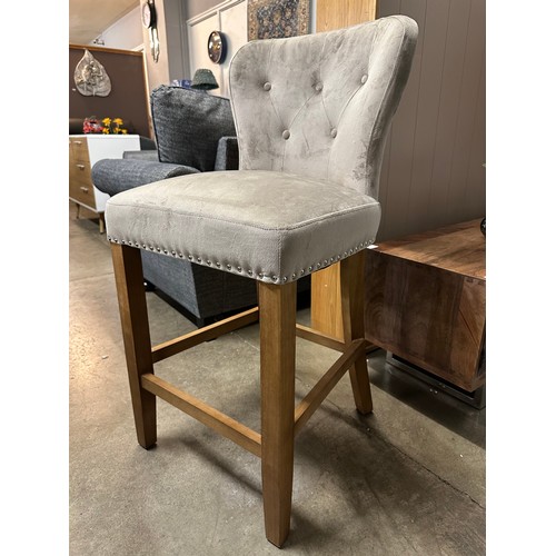 3060 - A taupe velvet Chennai bar stool *This lot is subject to Vat