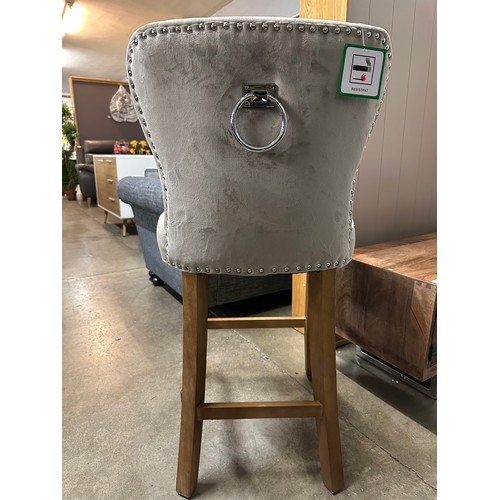 3060 - A taupe velvet Chennai bar stool *This lot is subject to Vat