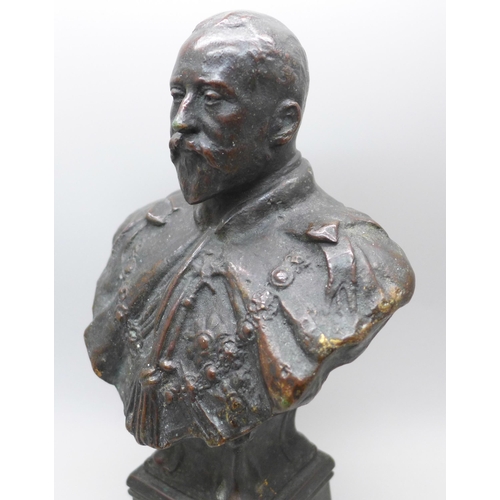 2003 - A bronze bust of King Edward VII in Coronation robe, Elkington & Co., 1901, after Sydney March, heig... 