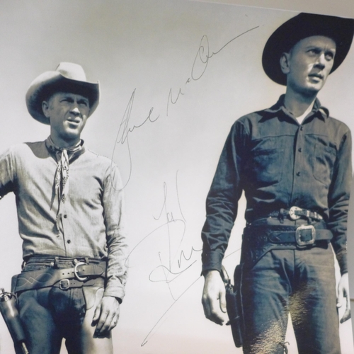 2007 - A signed black and white photograph of Steven McQueen and Yul Brynner and an original Yul Brynner fi... 