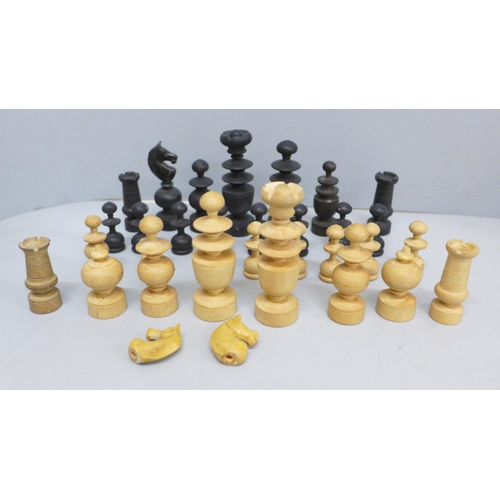 2016 - Two part sets of chess pieces, one missing a knight, other missing four pieces