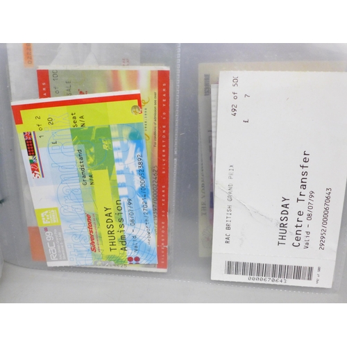 2018 - A collection of tickets for sporting events including London 1948 Olympics (2), Motor Racing (9), Ru... 