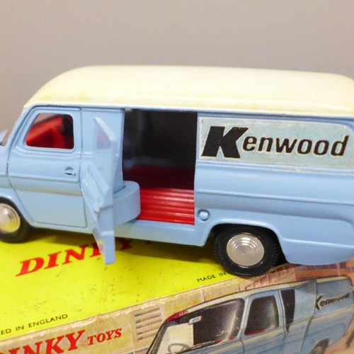 2023 - A Dinky Toys 407 Ford Transit van, boxed, 455 Trojan Van, reproduction box and an Atlas Dinky Toys 4... 