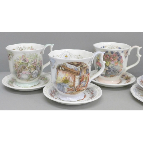 2049 - Four Royal Doulton Brambly Hedge cups, four pin dishes and a Winter trio