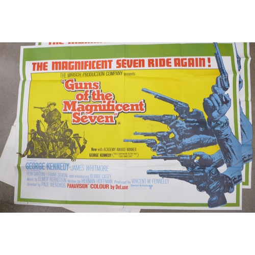 2069 - Three film posters, two Guns of the Magnificent Seven and The Magnificent Seven Ride!