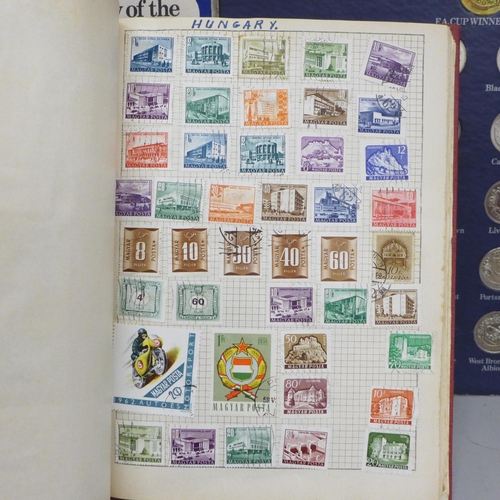 2080 - A Movaleaf album of Worldwide stamps and a FA Cup Centenary 1872-1972 token collection folder