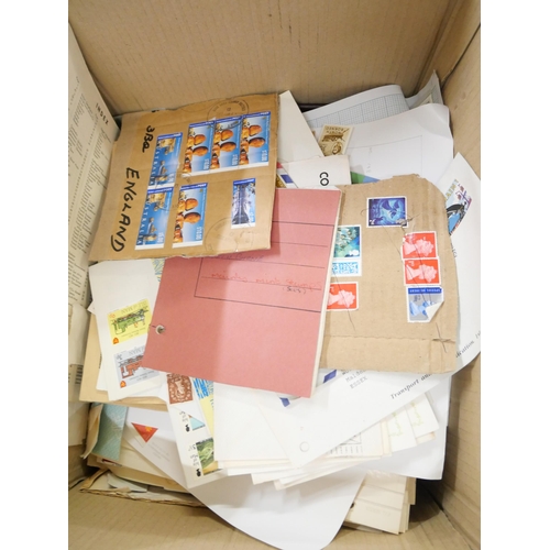 2104 - Stamps; a box of stamps, covers, etc., - loose and in albums