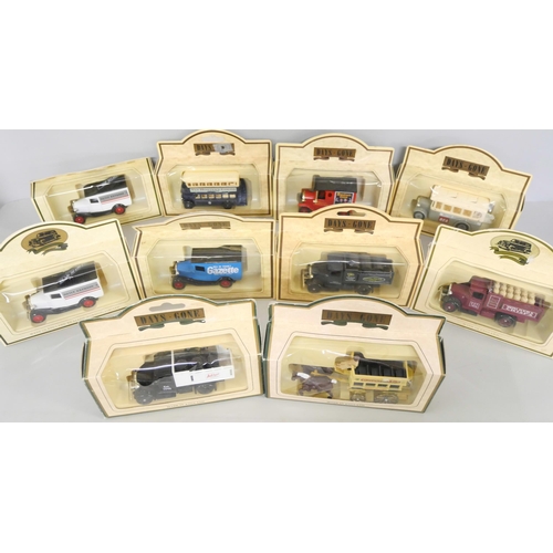 2129 - A box of 30 Lledo Days Gone commercial vehicles and buses, boxed