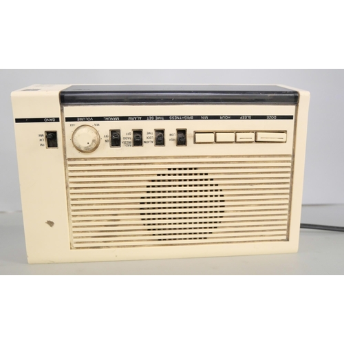 2130 - Two 1970s radios; Ecko 325 VHF/MW/LW with detachable stereo speakers and Panasonic FM/MW clock radio