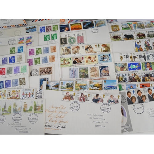 2132 - Stamps; a box of stamp albums, covers, etc.