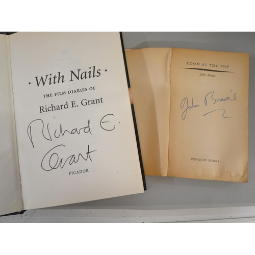 2133 - Five books signed by the author, John Braine, Room At The Top, Richard E. Grant, With Nails, Cary El... 