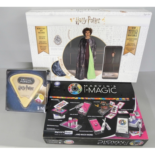 2135 - Harry Potter; The Wand Collection book, Light Painting Wand, Invisibility cloak, The Wand Chooses th... 