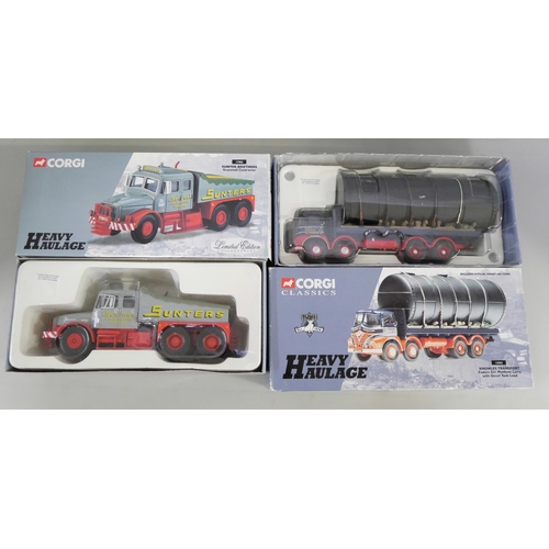 2140 - A collection of six Corgi Classics Heavy Haulage sets, including 31010 Short Bros Scammell Highwayma... 