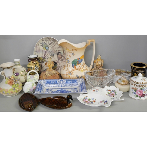 2165 - A collection of porcelain china and glass including Spode, Royal Doulton, Aynsley, Royal Worcester, ... 