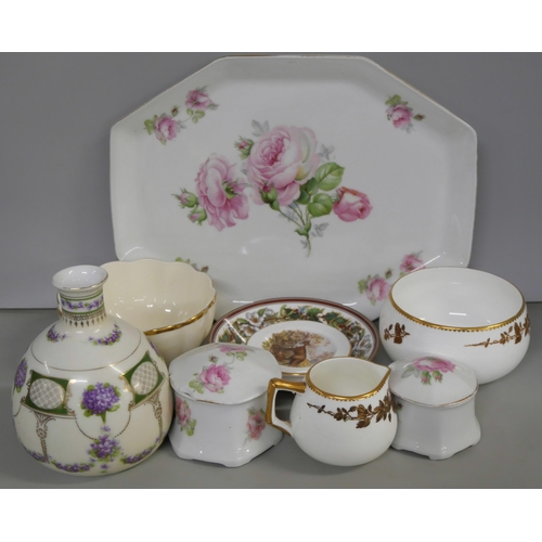 2165 - A collection of porcelain china and glass including Spode, Royal Doulton, Aynsley, Royal Worcester, ... 