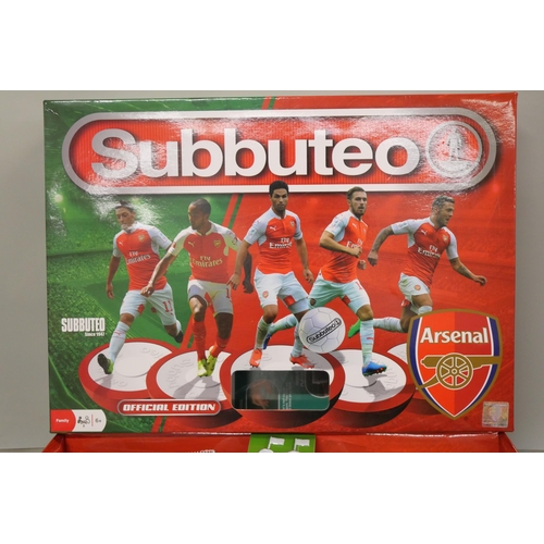 2166 - Arsenal Subbuteo set - from 2012, includes The Teams now manager, Mikel Arteta  - Brand new, footbal... 