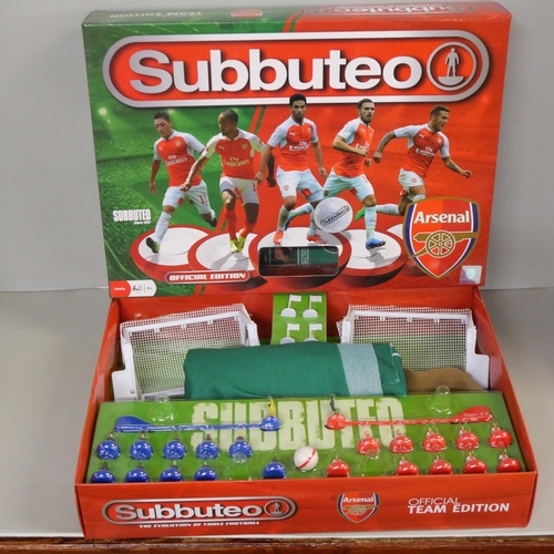 2166 - Arsenal Subbuteo set - from 2012, includes The Teams now manager, Mikel Arteta  - Brand new, footbal... 