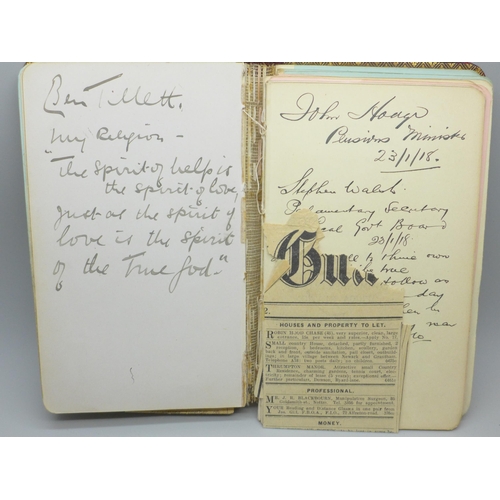 2190 - An autograph album; mainly early 20th Century, many servicemen signatures with numbers, ranks and re... 