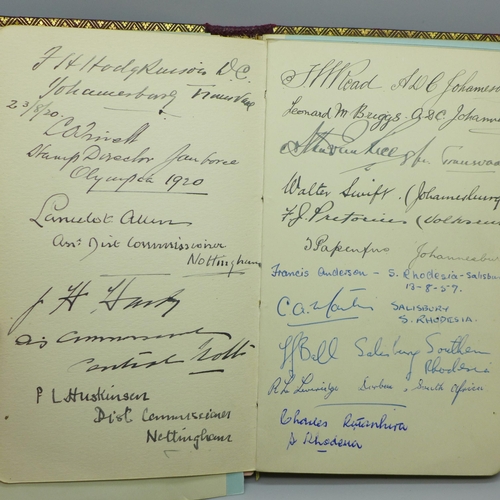 2190 - An autograph album; mainly early 20th Century, many servicemen signatures with numbers, ranks and re... 