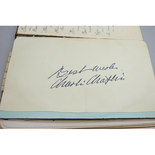 2190 - An autograph album; mainly early 20th Century, many servicemen signatures with numbers, ranks and re... 