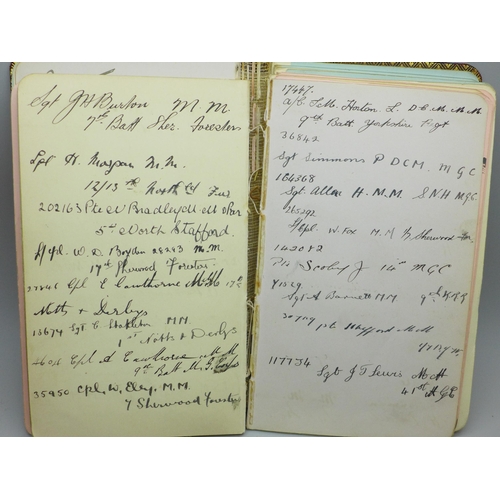 2190 - An autograph album; mainly early 20th Century, many servicemen signatures with numbers, ranks and re... 