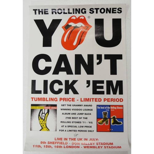 2212 - A collection of eight Rolling Stones promo posters including Voodoo Lounge tour