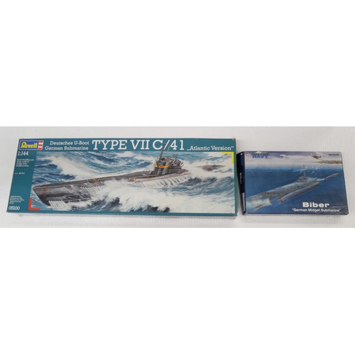 2222 - Four boxed models to include a Japanese train set, Revell Type VII C/41 German U-Boat, a smaller mod... 