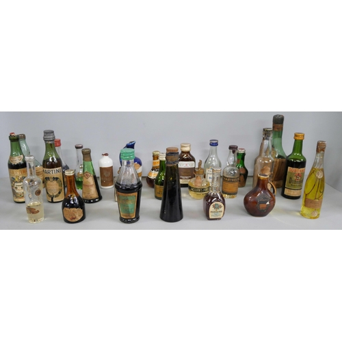 2234 - A large collection of alcohol miniatures, approximately 60 in total, Marie Brizard, Garnier, Chianti... 