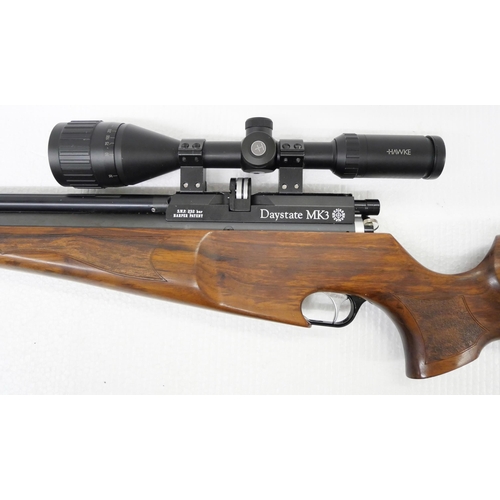 2238 - A Daystate MK3 .177 bolt action air rifle with Hawke Scope and silencer with green canvas soft case ... 