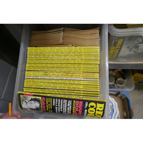 2255 - Record Collector publications, 1980s to 2000s, approximately 150 in total and another box of books a... 