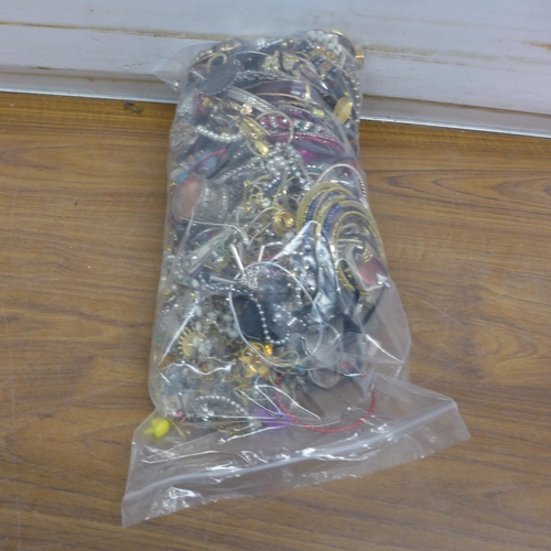 5088 - Two bags of assorted costume jewellery