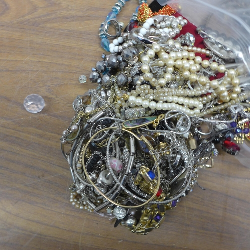 5088 - Two bags of assorted costume jewellery