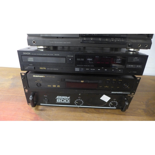 5123 - A quantity of assorted hi-fi equipment including a Carlsbro Power Line 800 80W professional power am... 