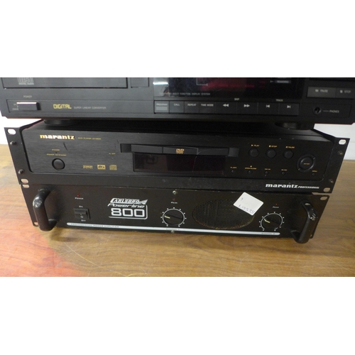 5123 - A quantity of assorted hi-fi equipment including a Carlsbro Power Line 800 80W professional power am... 