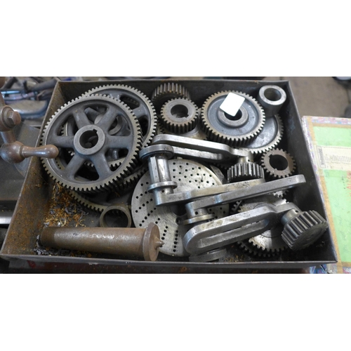 5180 - A Little John metal turning lathe with a large quantity of lathe tools and accessories including gea... 