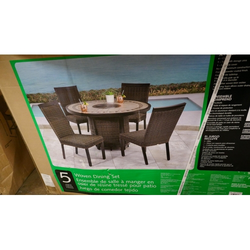 3137 - An Agio Conway 5 piece Round Dining Set (table top damaged) Original RRP £499.99 + Vat (4213-2) *Thi... 