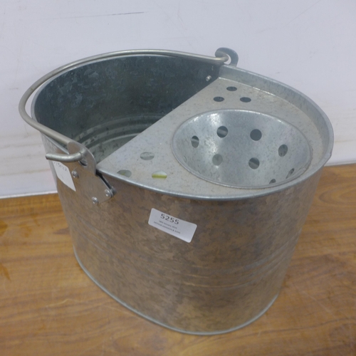 5255 - 2 galvanised mop buckets