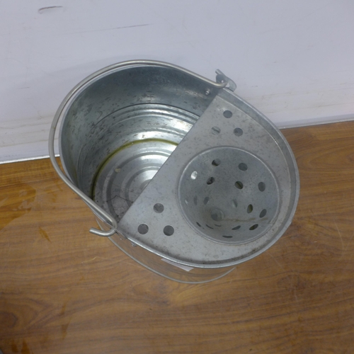 5255 - 2 galvanised mop buckets