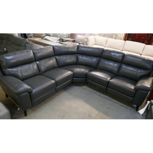 3141 - Grace Grey Leather Power Reclining Corner sofa, Original RRP £1458.33 + Vat (4220-35) *This lot is s... 