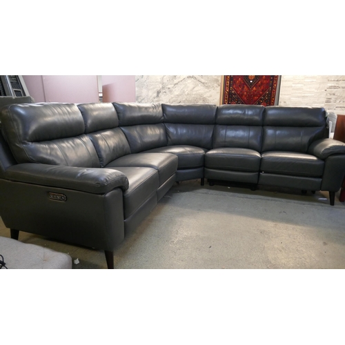 3141 - Grace Grey Leather Power Reclining Corner sofa, Original RRP £1458.33 + Vat (4220-35) *This lot is s... 