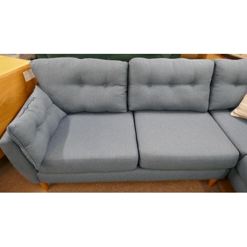 3152 - An SCS Luna left hand facing blue upholstered corner sofa