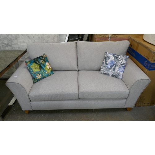 3163 - An SCS beige woven 2 seater sofa and armchair